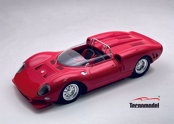 (Pre-Order) 1:18 Ferrari 365 P2 Spyder 1965 -- Rosso Corsa Red - Press Version -- Tecnomodel