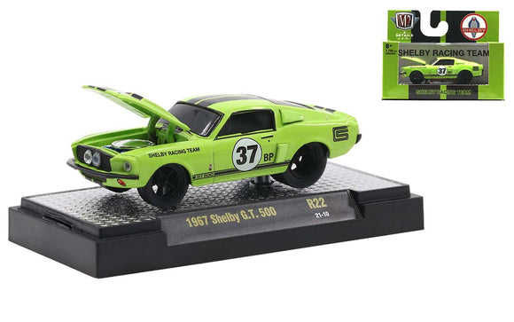 1:64 1967 Shelby GT500 Mustang -- Green/Black -- M2 Machines Ground-Pounders