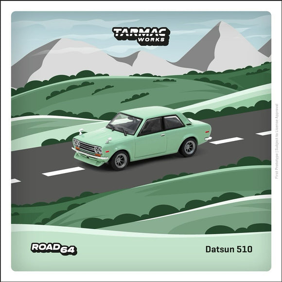 (Pre-Order) 1:64 Datsun 510 -- Light Green -- Tarmac Works