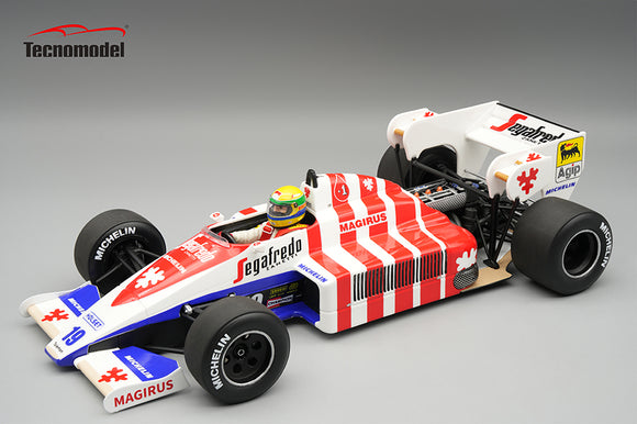 (Pre-Order) 1:18 1984 Ayrton Senna -- Portugal GP -- #19 Toleman TG 184 -- Tecnomodel F1