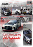 1:64 Nissan GT-R (R35) TOP SECRET -- Metallic Silver/Carbon -- INNO64