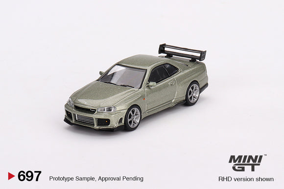 1:64 Nissan Skyline GT-R (R34) Tommykaira R-Z -- Millenium Jade -- Mini GT