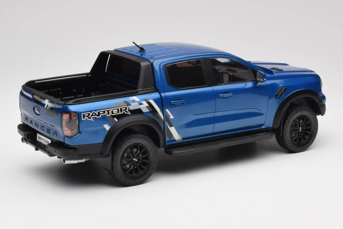 Ford Ranger Raptor 2023 Toy 1:18 Ford Ranger Raptor 2023 -- Blue Metallic -- Model Car Group (MCG)