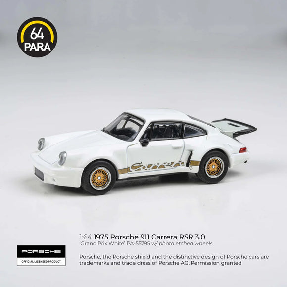 1:64 1975 Porsche 911 Carrera RSR 3.0 -- White -- PARA64