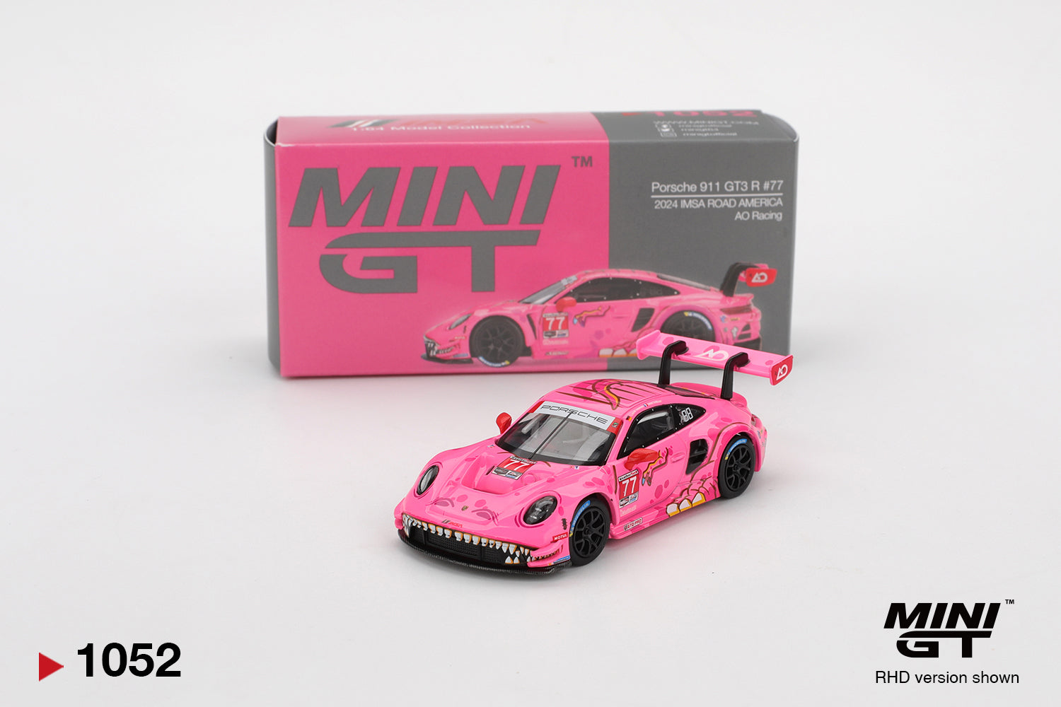 1:64 2024 IMSA Road America -- #77 “ROXY” Porsche 911 GT3 R -- Mini GT