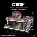 1:64 Diorama – Two-Level Ramp Parking Lot Cafe Miniature Scene -- SCJ 73451A