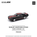 1:64 Shelby Mustang GT500 -- Dark Chrome Black w/Red Stripes -- Pop Race