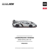 (Pre-Order) 1:64 Lamborghini Veneno -- Grigio Metalluro (Grey Metallic) -- Pop Race