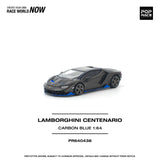 (Pre-Order) 1:64 Lamborghini Centenario -- Carbon / Blue -- Pop Race
