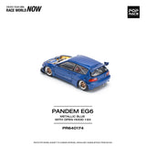 1:64 Honda Civic EG6 Pandem -- Metallic Blue w/Open Bonnet -- Pop Race