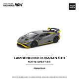 1:64 Lamborghini Huracan STO -- Matte Grey w/Yellow Accents -- Pop Race