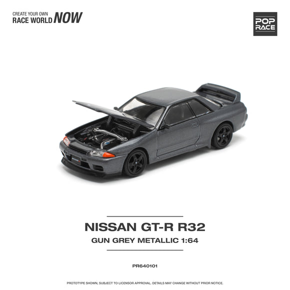 1:64 Nissan R32 Skyline GTR -- Gun Grey Metallic -- Pop Race