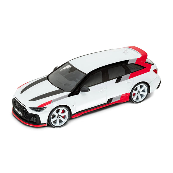 1:43 Audi RS6 Avant GT -- Arkona White w/Red/Grey/Black -- Spark Dealer