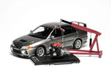 1:18 Mitsubishi Lancer Evolution IV -- Steel Silver Metallic -- Motorhelix M84001