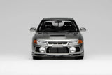 1:18 Mitsubishi Lancer Evolution IV -- Steel Silver Metallic -- Motorhelix M84001