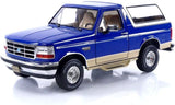 1:18 1996 Ford Bronco -- Royal Blue Metallic and Tucson Bronze --  Greenlight