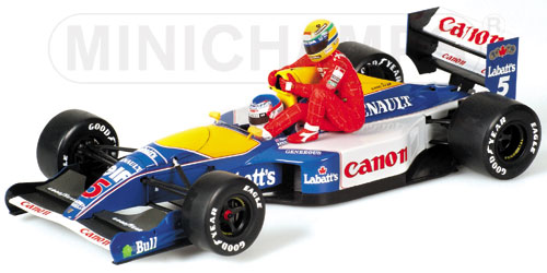 1:18 1991 Nigel Mansell w/Ayrton Senna Riding -- Williams FW14 -- Minichamps F1