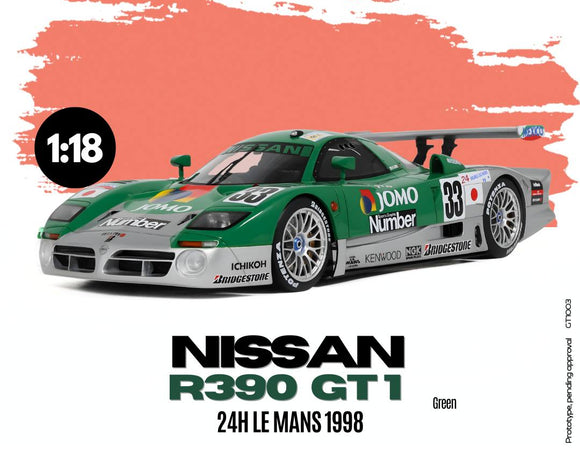 (Pre-Order) 1:18 1998 Le Mans 24h -- #33 Nissan R390 GT1 -- GT Spirit