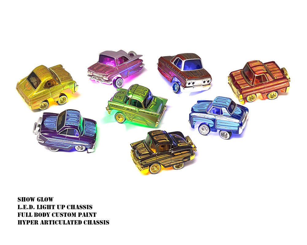 1:64 (8-Piece Set) Lowriders Show Glow Series 1 Assortment -- CarTuned