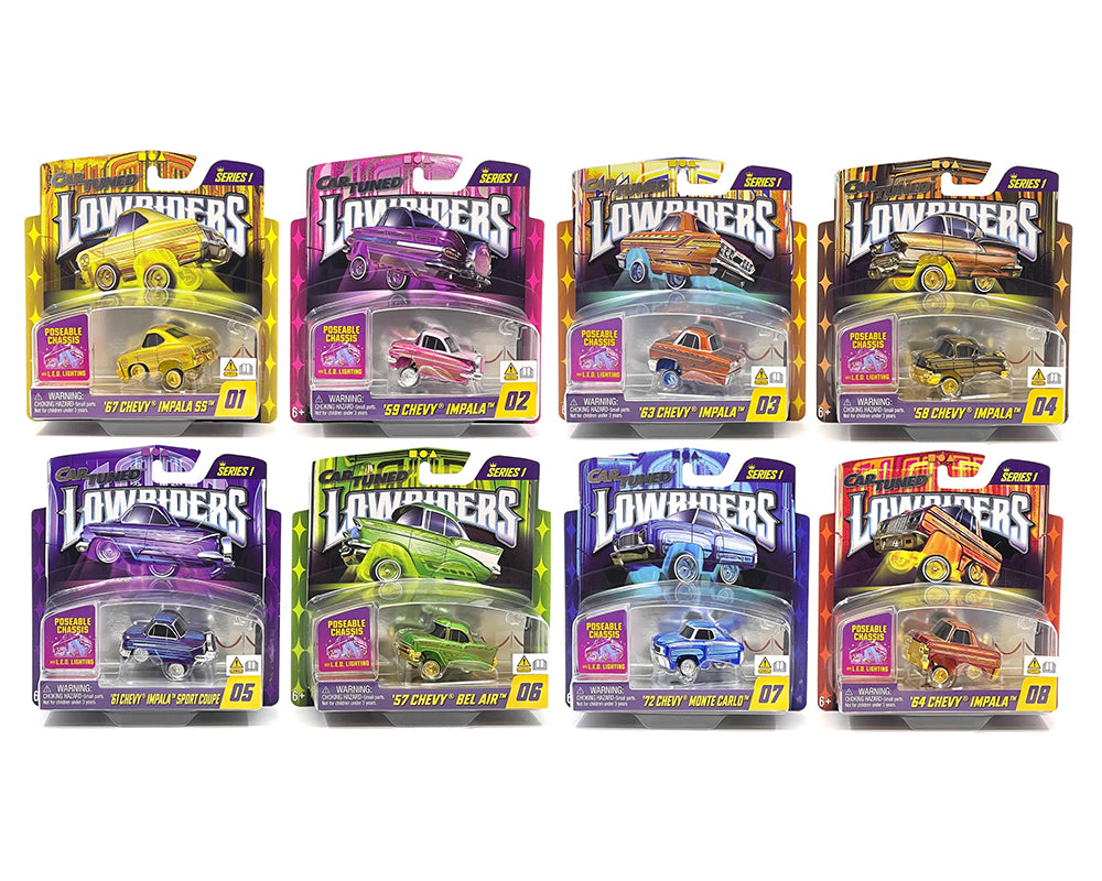 1:64 (8-Piece Set) Lowriders Show Glow Series 1 Assortment -- CarTuned
