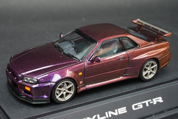 1:43 Nissan R34 Skyline GT-R V-Spec -- Magic Purple -- Ebbro 43-157