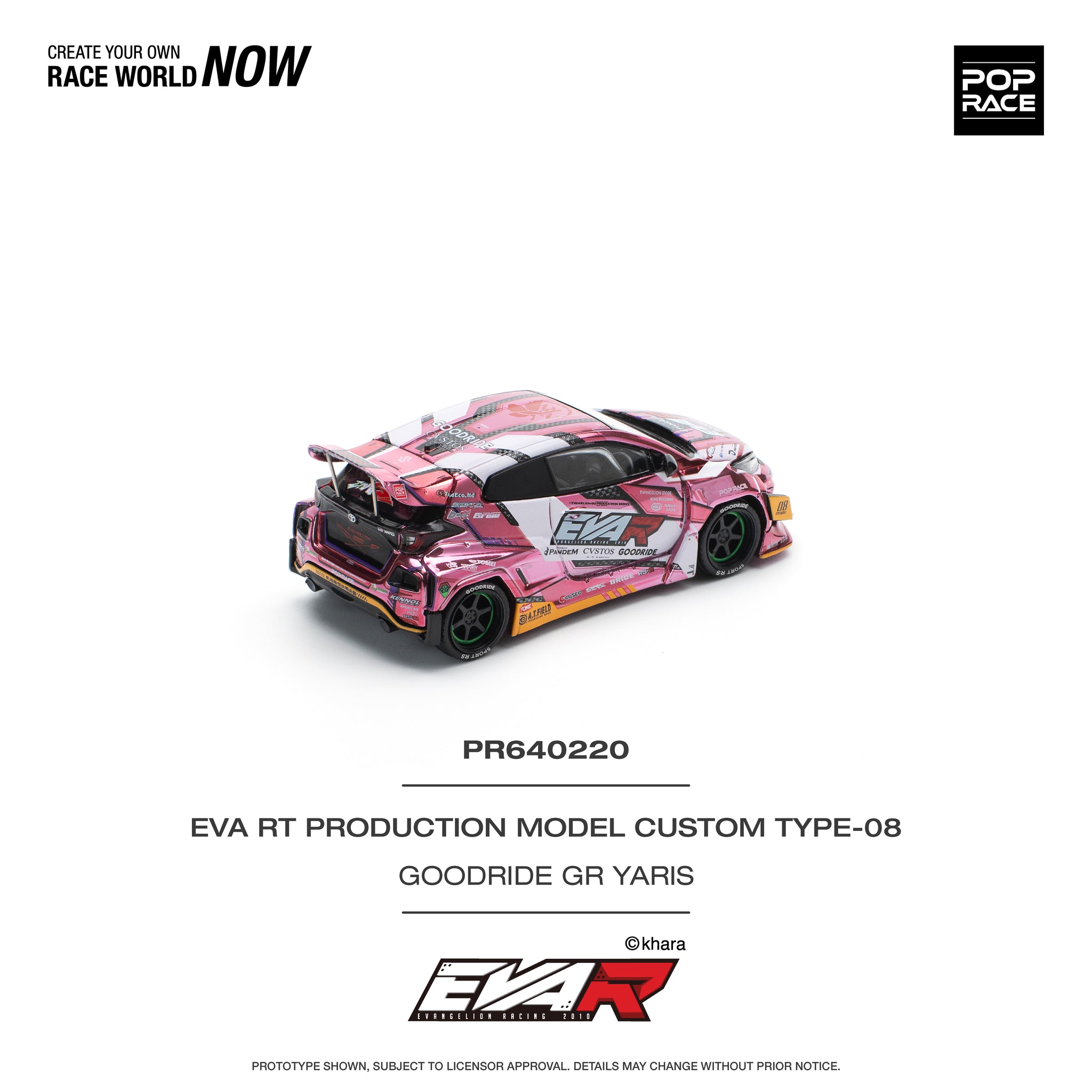 1:64 Toyota GR Yaris Pandem Rocket Bunny -- Pink EVA RT Type-08 -- Pop