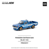1:64 Datsun 620 Ute PANDEM -- Blue/White Toyo Tires -- Pop Race