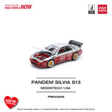 (Pre-Order) 1:64 Nissan Silvia S13 PANDEM -- Moontech Red/Silver -- Pop Race