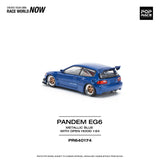 1:64 Honda Civic EG6 Pandem -- Metallic Blue w/Open Bonnet -- Pop Race