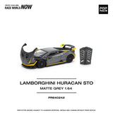 1:64 Lamborghini Huracan STO -- Matte Grey w/Yellow Accents -- Pop Race