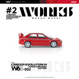 (Pre-Order) 1:64 Mitsubishi Lancer Evo VI Tommi Makinen Edition -- Red -- Works Model