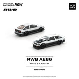 (Pre-Order) 1:64 Toyota AE86 RWB -- White/Black -- Pop Race