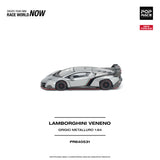 (Pre-Order) 1:64 Lamborghini Veneno -- Grigio Metalluro (Grey Metallic) -- Pop Race