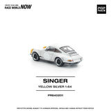 (Pre-Order) 1:64 Porsche 911 by Singer -- SCCS Homage - Yellow/Silver -- Pop Race