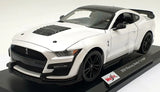 1:18 2020 Ford Mustang Shelby GT500 -- White/Black -- Maisto