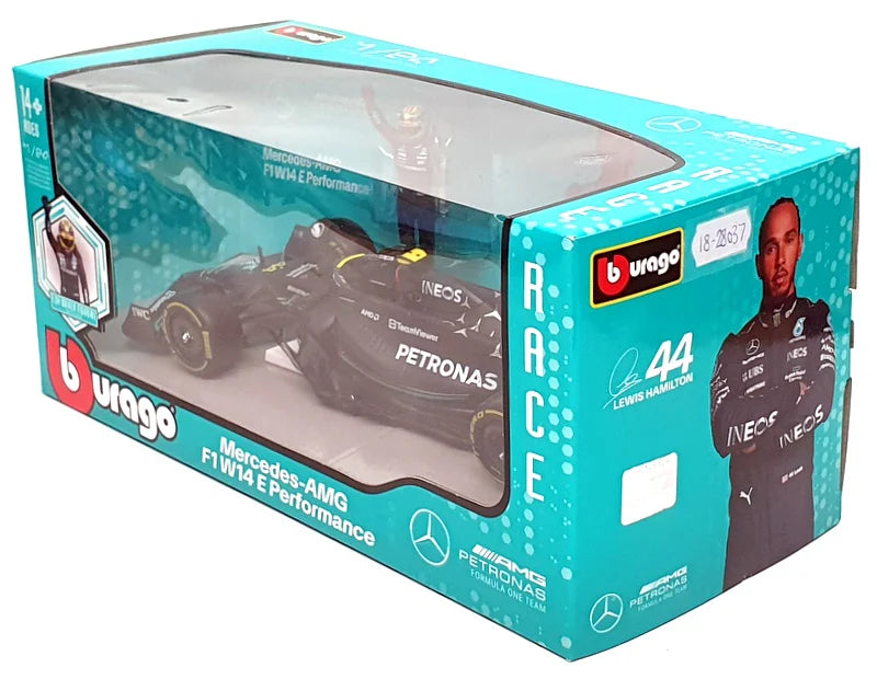 Modèle Réduit Mercedes AMG W14 F1 #44 Hamilton 2023 1:24 Bburago - Neuf Avec Boîte