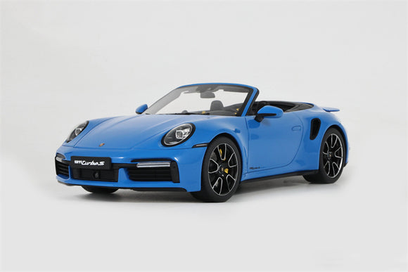 (Pre-Order) 1:18 2020 Porsche 911 (992) Turbo S Cabriolet -- Shark Blue -- GT Spirit