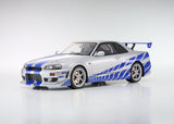 (Pre-Order) 1:12 Fast & Furious -- 2001 Nissan R34 Skyline GTR -- Kyosho KSR12007A