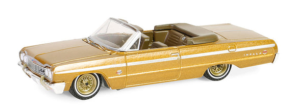 1:64 1964 Chevrolet Impala Convertible -- Gold -- California Lowriders