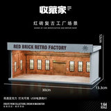 1:64 Diorama – Red Brick Retro Factory Miniature Scene -- SCJ 82026C