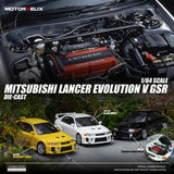 (Pre-Order) 1:64 Mitsubishi Lancer Evolution V GSR -- Dandelion Yellow -- Motorhelix