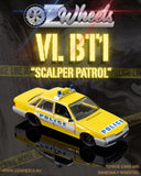 1:64 Holden VL Commodore BT1 -- Yellow "Scalper Patrol" -- Oz Wheels FSD