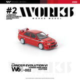 (Pre-Order) 1:64 Mitsubishi Lancer Evo VI Tommi Makinen Edition -- Red -- Works Model