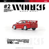 (Pre-Order) 1:64 Mitsubishi Lancer Evo VI Tommi Makinen Edition -- Red -- Works Model