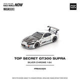 (Pre-Order) 1:64 Toyota Supra (A80) TOP SECRET GT300 -- Chrome Silver -- Pop Race