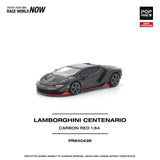 (Pre-Order) 1:64 Lamborghini Centenario -- Carbon/Red -- Pop Race
