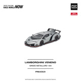 (Pre-Order) 1:64 Lamborghini Veneno -- Grigio Metalluro (Grey Metallic) -- Pop Race