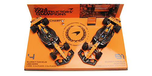 1:43 2024 Constructors Champion Twin Set -- McLaren MCL38 -- Minichamp