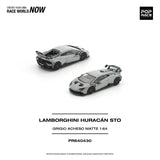 (Pre-Order) 1:64 Lamborghini Huracan STO -- Grigio Acheso Matte (Grey) -- Pop Race