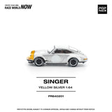 (Pre-Order) 1:64 Porsche 911 by Singer -- SCCS Homage - Yellow/Silver -- Pop Race